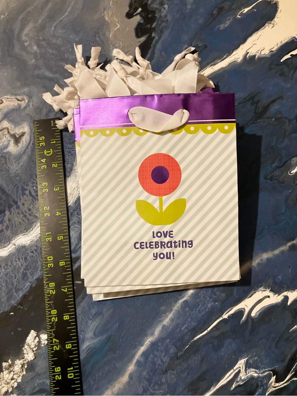 Set of 12 Purple Trim Floral Gift Bags - Love Celebrating You